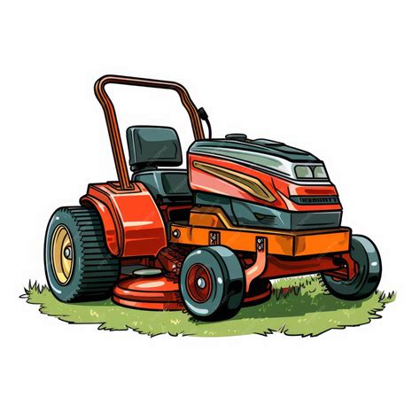 Lawn mower clip art cartoon illustration isolated white background ...