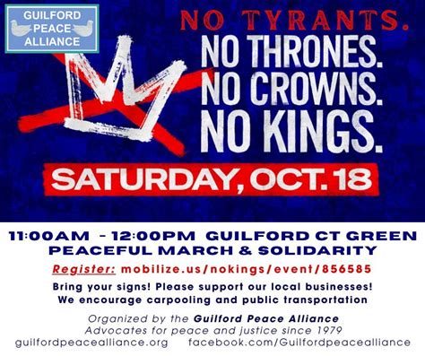 NO KINGS, Whitfield and Boston Streets, Guilford Green, Guilford, CT ...