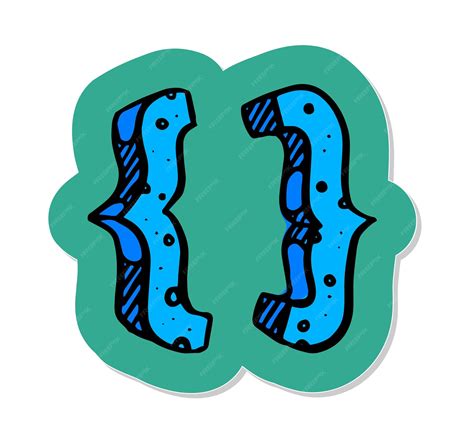 Premium Vector | Hand drawn math symbol braces in sticker style vector ...