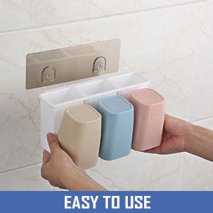 HOKIPO Plastic Self Adhesive Magic Sticker Anti-Dust Toothbrush Holder ...