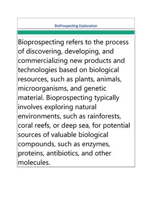 Bioprospecting - bioprocess principles full notes - BioProspecting ...