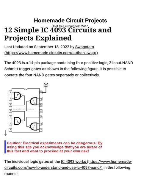 Image result for Circuit Diagram Timer Using 4093 IC