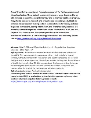 Fillable Online DSM-5-TR parent guardian-rated level 1 cross-cutting ...