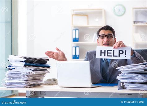 The Businessman Workaholic Struggling with Pile of Paperwork Stock Image - Image of employee ...