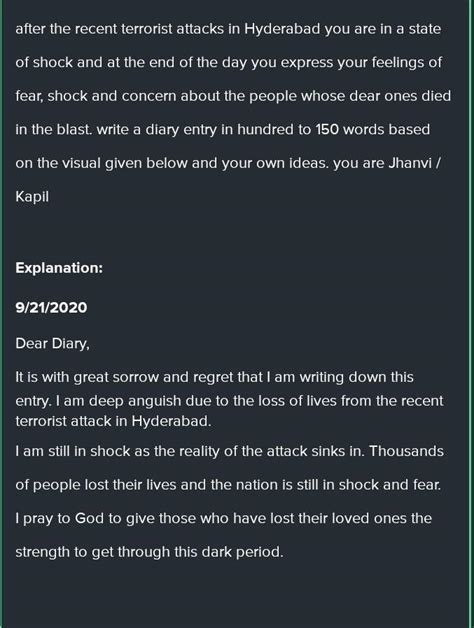 after the recent terriorist attack in hydrabad you are in a state of ...