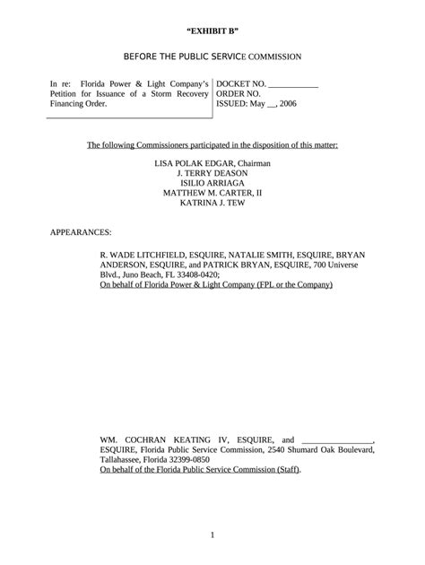 In re:Florida Power & Light Company's Petition for Issuance of a Storm ...