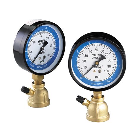 YELLOW JACKET 3 1/2" Gas Pipe Pressure Test Gauge | Shop Testing ...