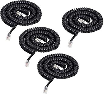 Telephone Handset Cable Cord,SHONCO 4 Pack 6Ft Modular Coiled Landline ...