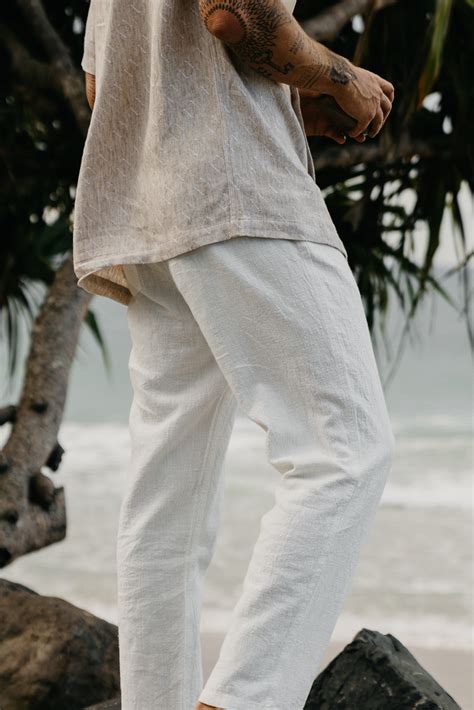 Miller - Textured Linen Pants - White – OTTWAY