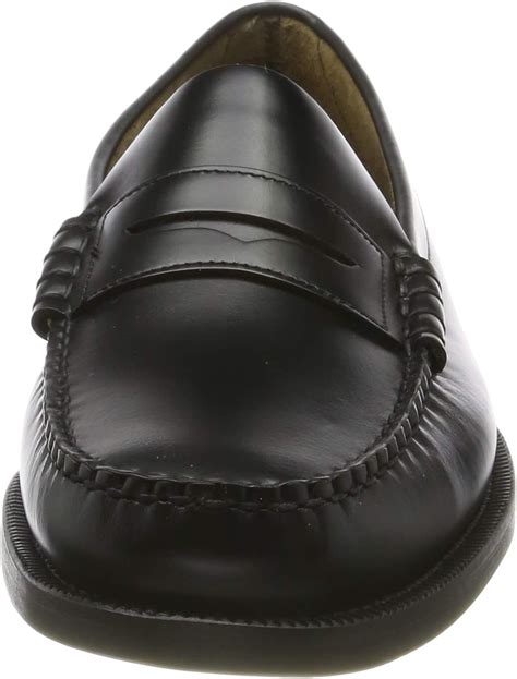 Buy Sebago Mens Classic Moc Toe Penny Loafers Dress Shoes Black Leather ...