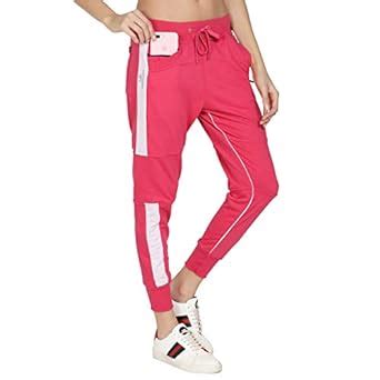 UZARUS Women's Stripe Cotton Slim Fit Joggers Track Pants with 2 ...