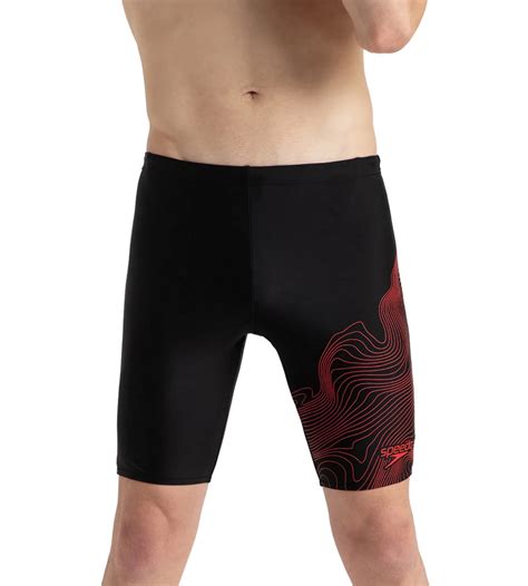 Buy Speedo Men's Endurance10 Tide Print Sports Gala Logo Jammer - Black ...