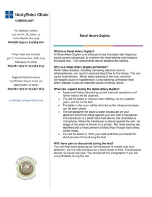 Fillable Online PCI Medical Pavilion Renal Artery Duplex - UnityPoint ...