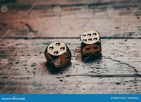 Six-sided Dice on a Wooden Surface Stock Image - Image of face, pair ...