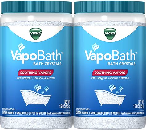 Vicks VapoBath Bath Crystals, 15 oz (2 Pack), Bath Bomb & Salts ...