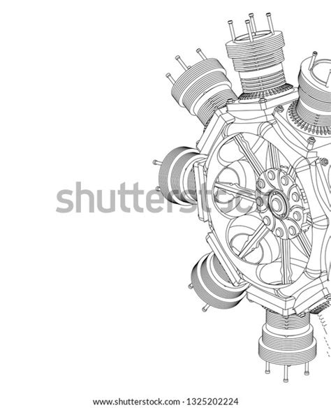 Image result for Radial Engine Exploded View Drawing
