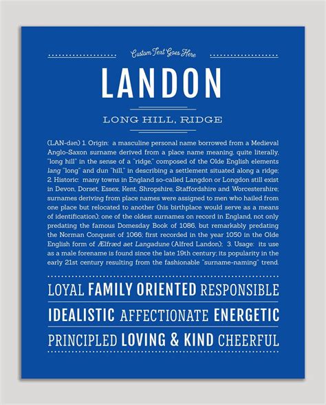 Landon | Name Art Print | Classic names, Names, Personalized art print