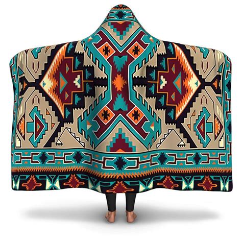 Native American Tribal Pattern Print Hooded Blanket – Powwow Store