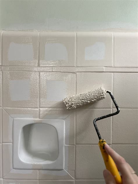 Bathroom Makeover Part 2: How to Paint Shower Tile | Our Aesthetic Abode