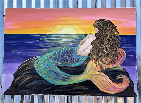 Mermaid Canvas Painting Ideas