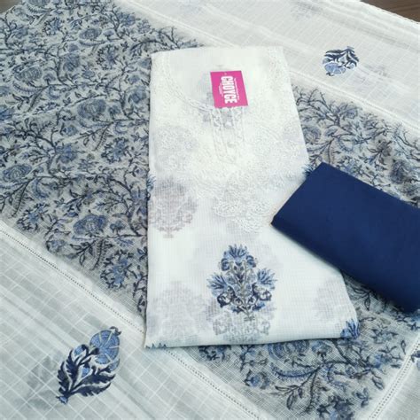Set 21-13th May - Elegant white & blue kota doria - Amazing lakhnavi ...