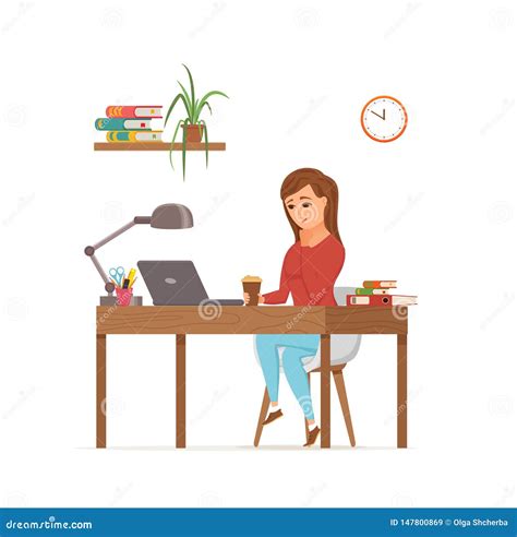 Woman Working On Computer Cartoon 的图像结果