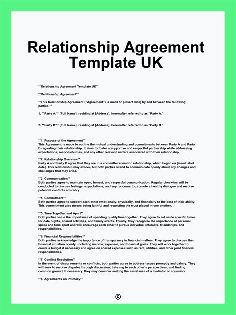 Relationship Agreement Template UK