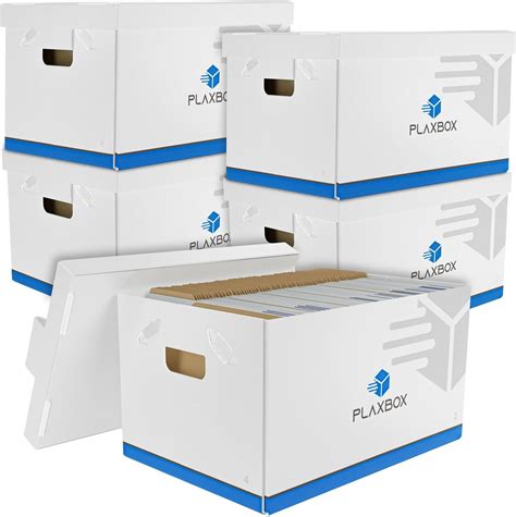 Amazon.com : Bankers Box File Storage Box with Lid, Legal Size, 10 x 15 x 24 Inches, White/Blue ...
