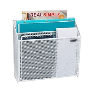Mind Reader WAFIST3-WHT Mesh File Holder 3 Tier Vertical Mount/Hanging ...