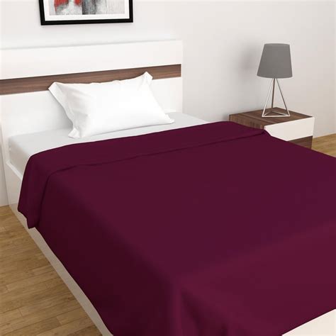 Buy Colour Connect Purple Solid Light Weight Single Blanket - 135x200cm ...