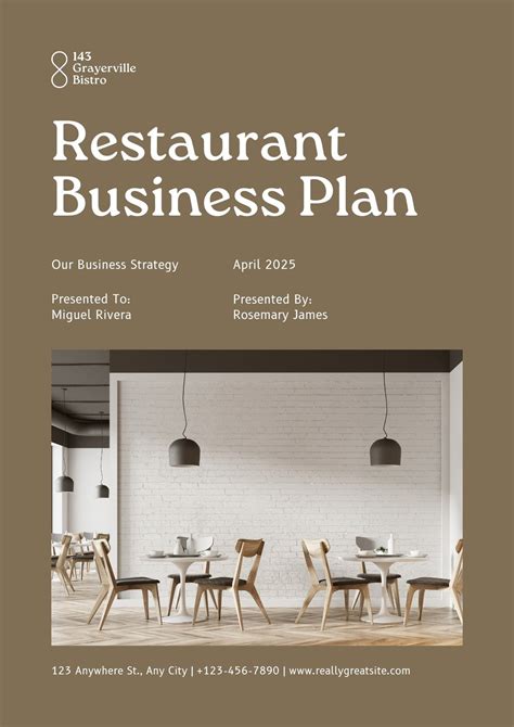 Free printable restaurant business plan templates | Canva