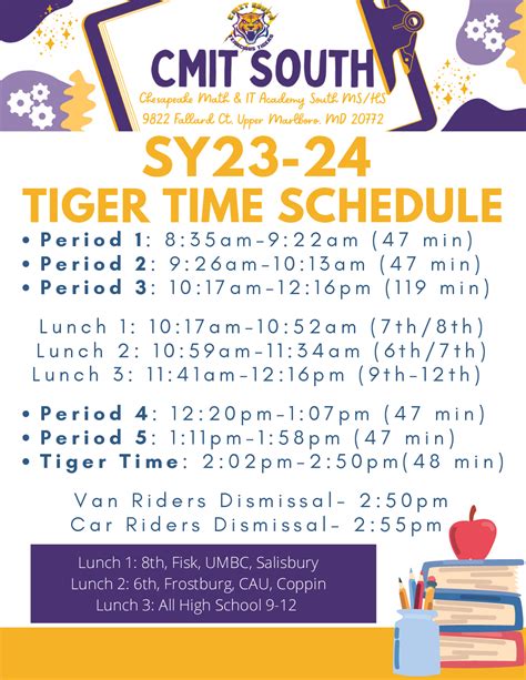 Bell Schedule - Chesapeake Math and IT Academy South Middle/High School