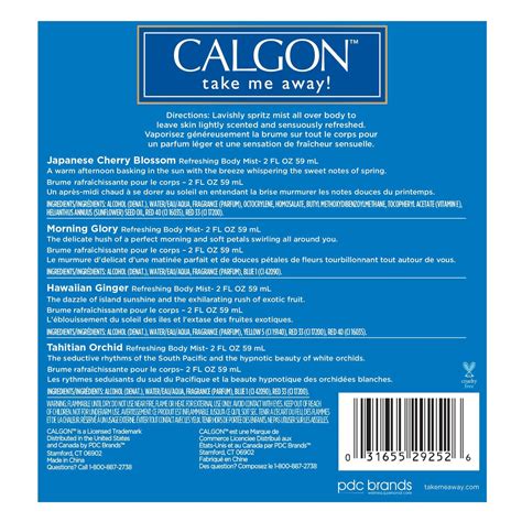 Calgon Take Me Away Body Mist Gift Set - 4 Refreshing Fragrance Sprays ...