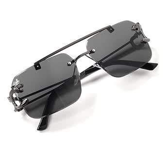 Buy SINGCO INDIA UV Protected Luxury Rectangle Rimless Sunglasses For ...