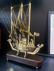 DSH CRAFTING YOUR CURIOSITY Brass Ship with Wooden Base, Showpiece Item ...
