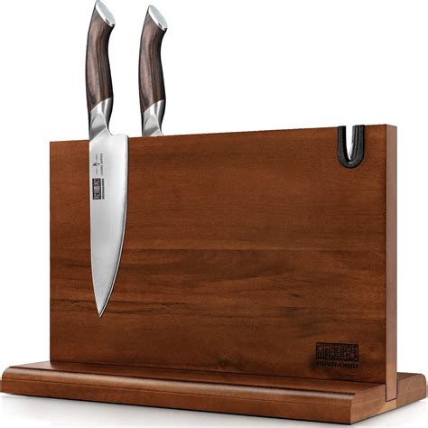 HOSHANHO Magnetic Knife Block 14 x 10 Inches, Double Sided Magnetic Knife Holder Rack for ...