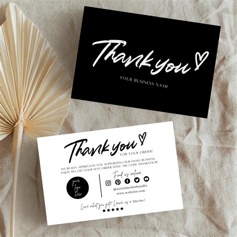Printable thank you cards business canva template small etsy – Artofit