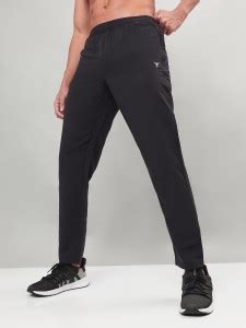 TECHNOSPORT Solid Men Black Track Pants - Buy TECHNOSPORT Solid Men ...