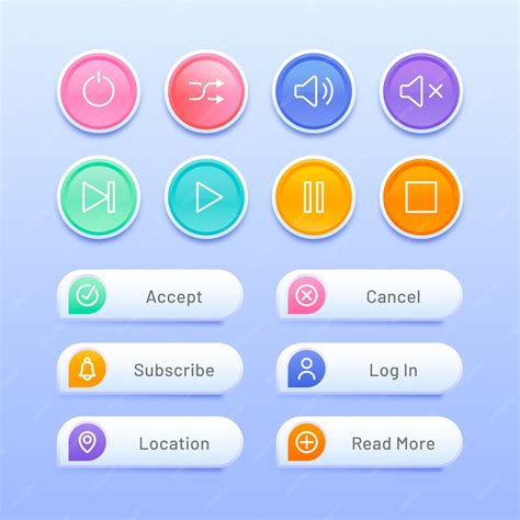 Premium Vector | Gradient colorful web button set