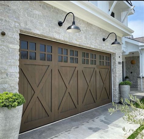 Gorgeous Wood Carriage Style Garage Door Farmhouse
