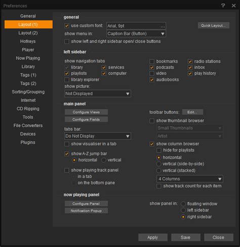 Image result for How to Customize MusicBee Layout