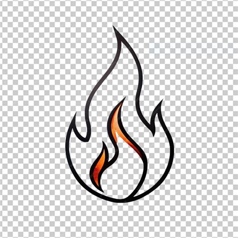 Premium PSD | Fire flame in outline png
