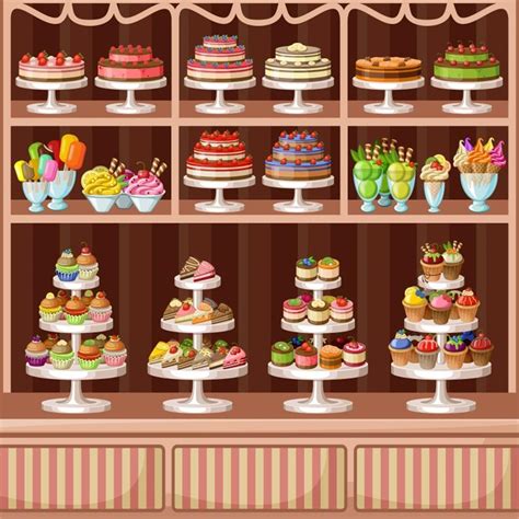 AOFOTO 5x5ft Cake Shop Backdrop Bakery Sweets Cake Bar Shelves ...