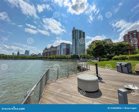 Wide Horizontal View of the W Hoboken Hotel on the Sinatra Promenade ...