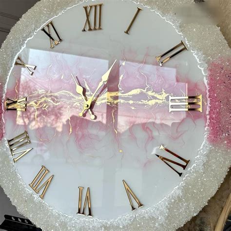 Shop Pink Beauty The luxury Resinart Resin Wall Clock In India
