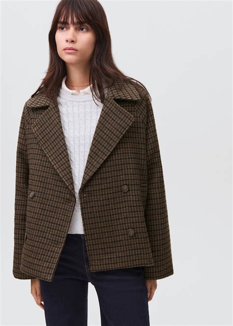 Checked wool-blend coat - Teen | MANGO United Kingdom