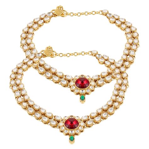 Shining Diva Gold Plated Kundan Payal Anklets For Girls & Women ...