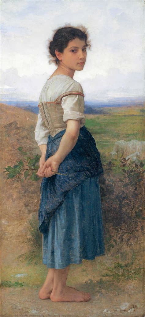 Art Reproductions Young shepherdess CA by William Adolphe Bouguereau ...