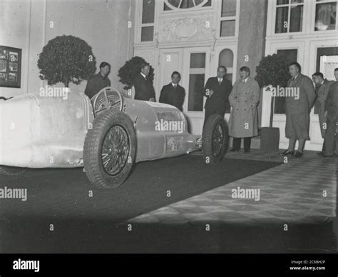 Hitler visits goebbels to see the Mercedes-Benz racing cars Heinrich ...