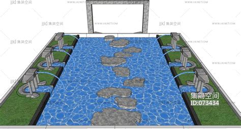 景观水池-【集简空间】3d模型_su模型_贴图_草图模型「免费下载每日更新」
